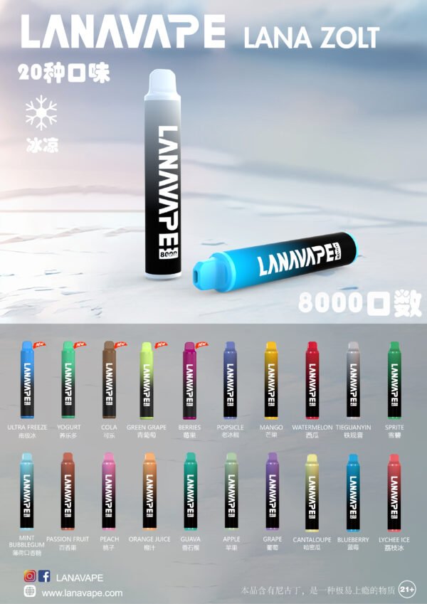 LANA 抛棄式8000口  一次性✨可充電🔋超大容量👍時尚單品🔥活動【滿8送1請備注口味】